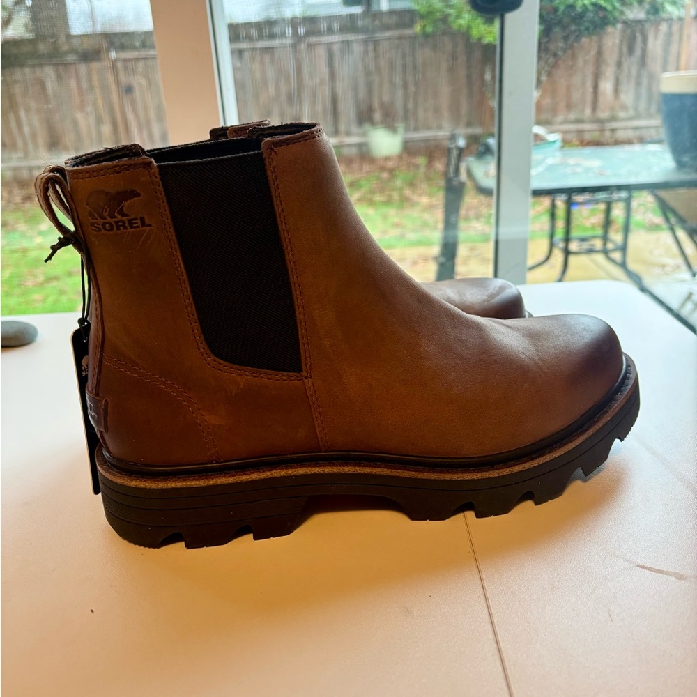 NWT Sorel Women’s Brown Leather Boots - Revel Road Waterproof Chelsea Boot - Picture 3 of 16